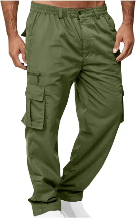 Cargo Pants for Men Big and Tall Loose Fit Joggers Elastic Waist Hiking Pants Relaxed Workout Pants with Pockets