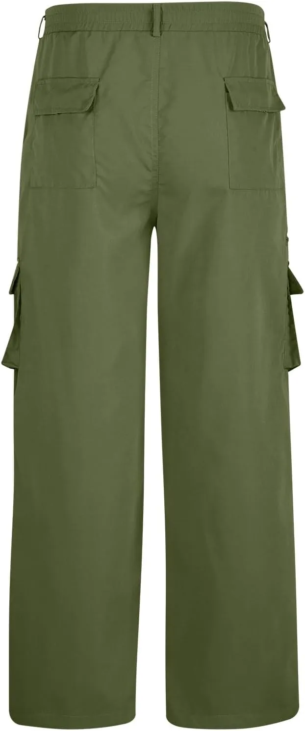 Cargo Pants for Men Big and Tall Loose Fit Joggers Elastic Waist Hiking Pants Relaxed Workout Pants with Pockets