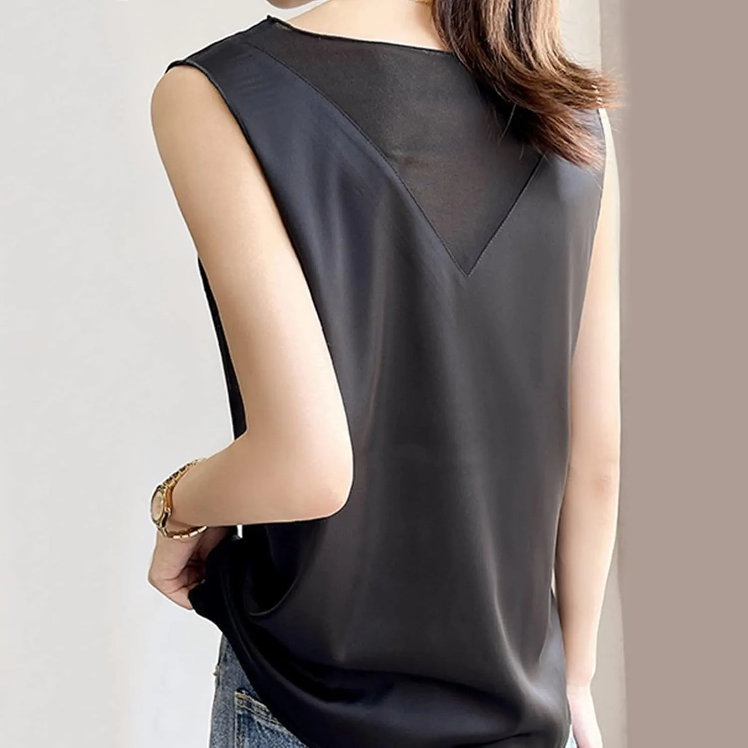 Cotton Tank Top Women Women's Camisole Glossy Satin Sleeveless V Neck Lace Toggle Womens Summer Cami Tops