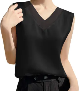 Cotton Tank Top Women Women's Camisole Glossy Satin Sleeveless V Neck Lace Toggle Womens Summer Cami Tops