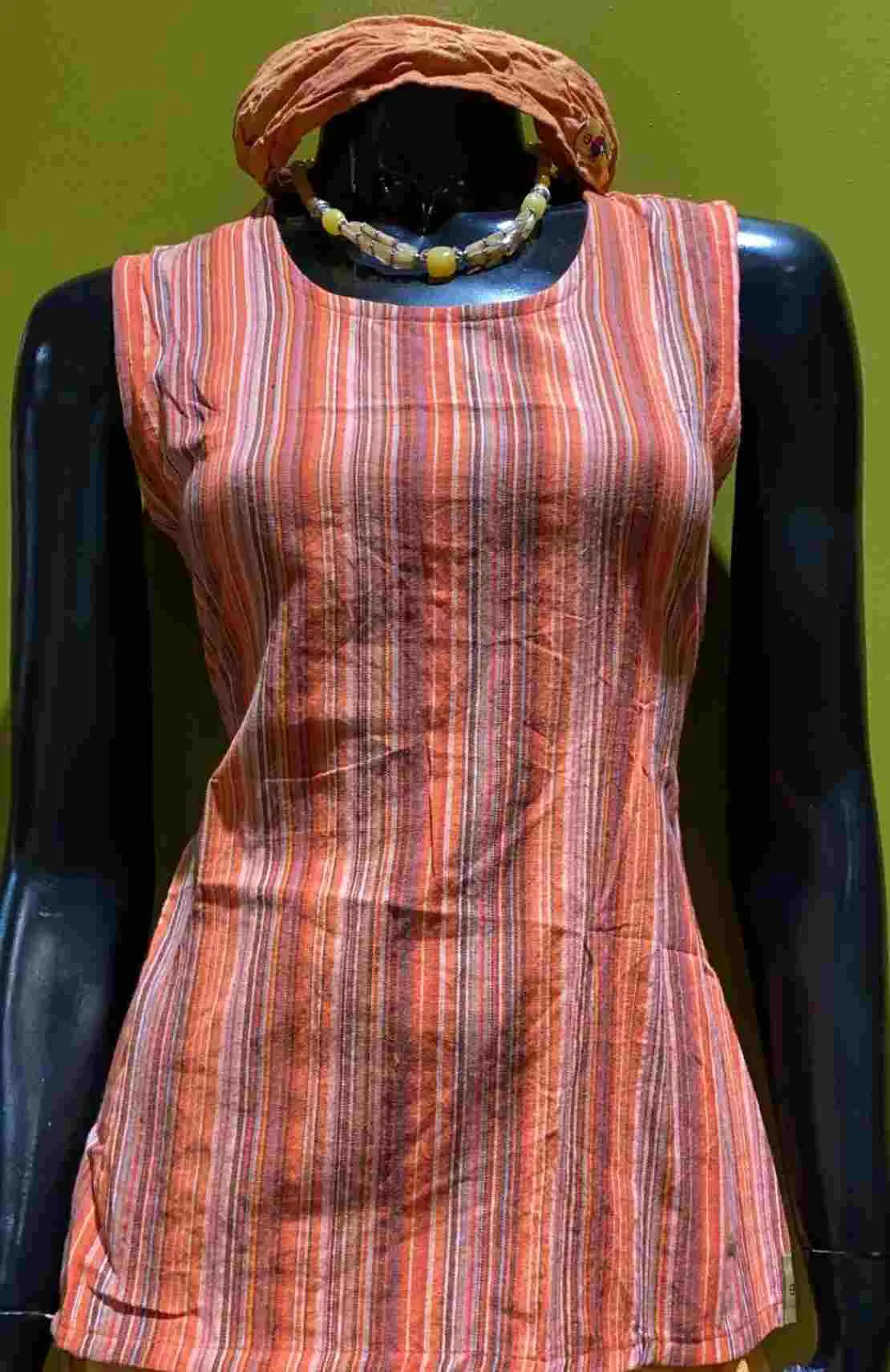 Cotton Wide Strap Tank Top - Stripes