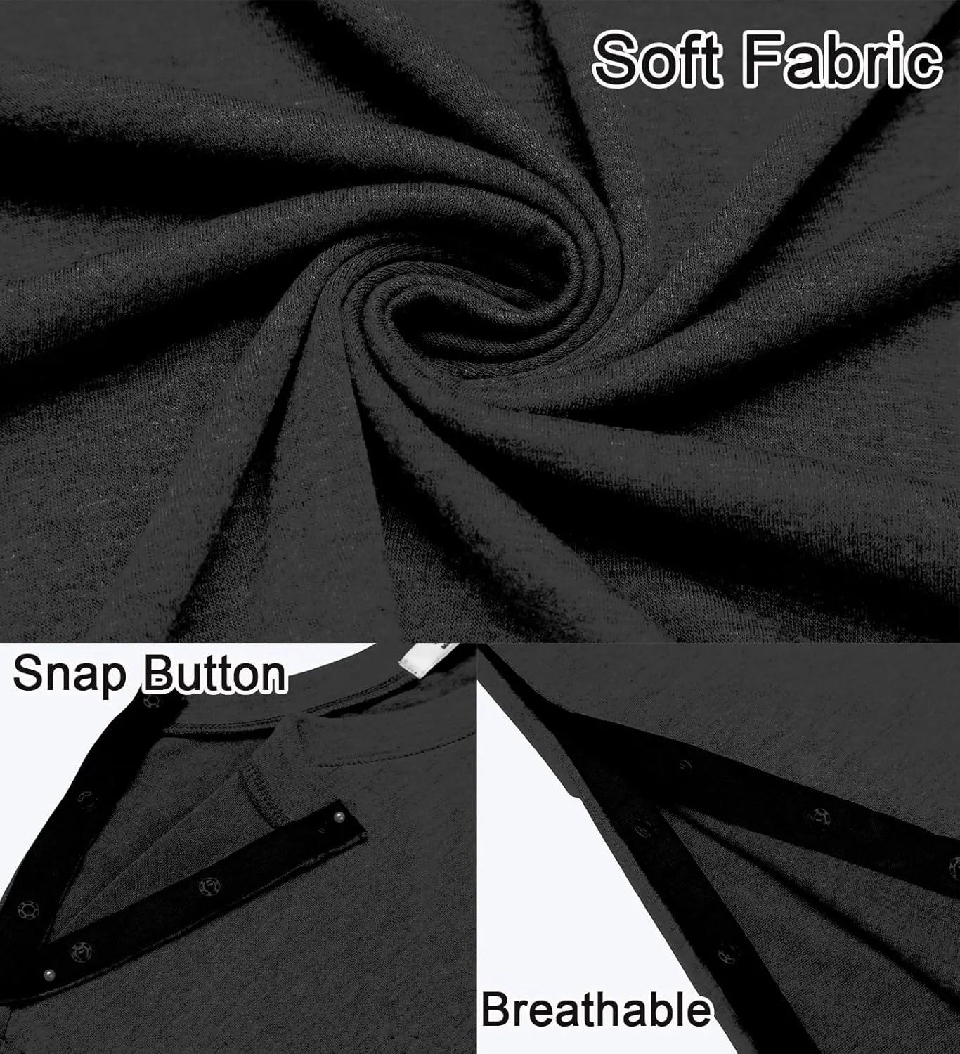 Deyeek Men's Post Shoulder Surgery Shirts Recovery Tear Away Short Sleeve Full Open Side Snap Adaptive Chemo Clothing