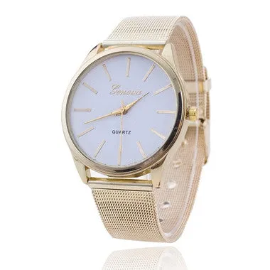 Gold Watch Women Watches Geneva Famous Brands Relogio Feminino 2017 Rhinestone Quartz Dress Ladies Mesh Wrist Clock