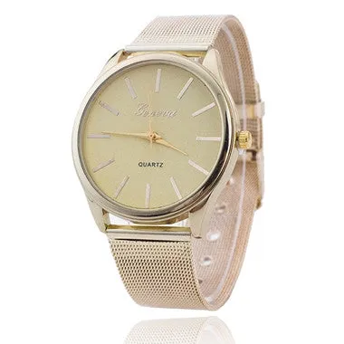 Gold Watch Women Watches Geneva Famous Brands Relogio Feminino 2017 Rhinestone Quartz Dress Ladies Mesh Wrist Clock