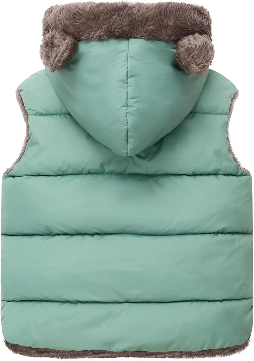 Happy Cherry Toddler Kids Puffer Hooded Vest Down Fleece Lined Jacket Windproof Coat for Winter Fall Spring