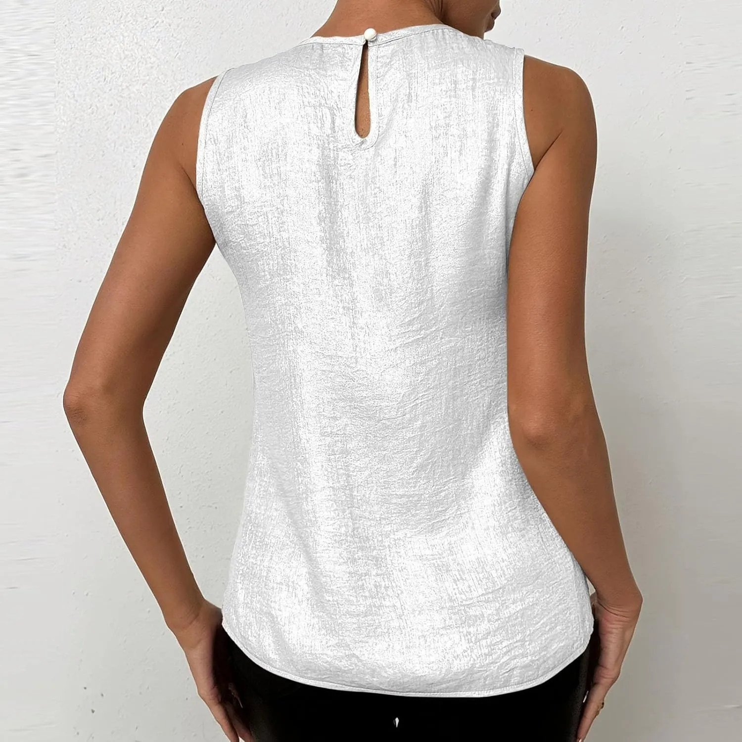 HGps8w Women's Shimmer Velvet Tank Tops Dressy Crew Neck Seeveless Cute Sparkle Glitter Party Disco Tee Shirts