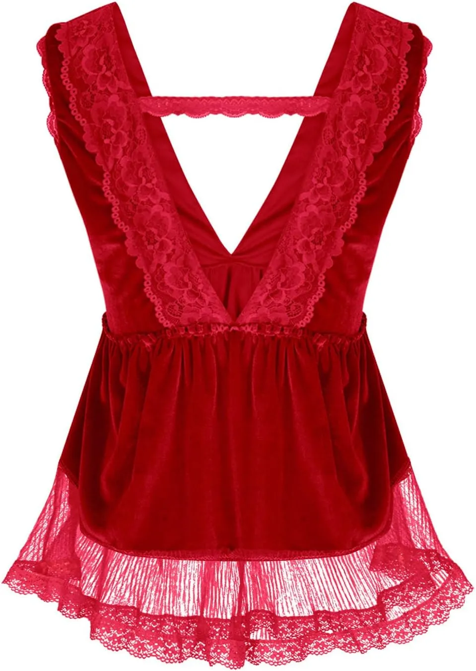 HGps8w Women's Velvet Tank Tops Sexy V Neck Lace Trim Summer Casual Sleeveless Peplum Shirts Blouses