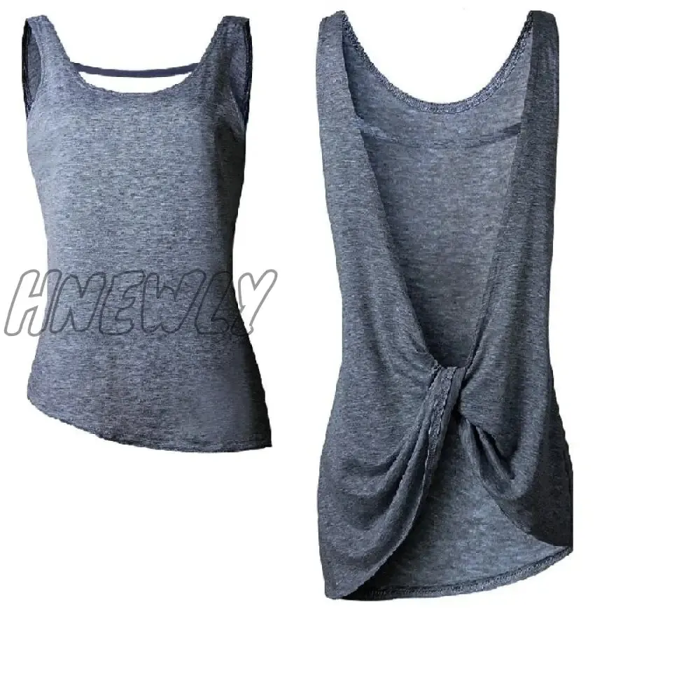 Hnewly Women Sexy Sleeveless Vest Women Sexy Sleeveless Backless Vest Sexy Tops Open Back Knotted Crop A Line shirt