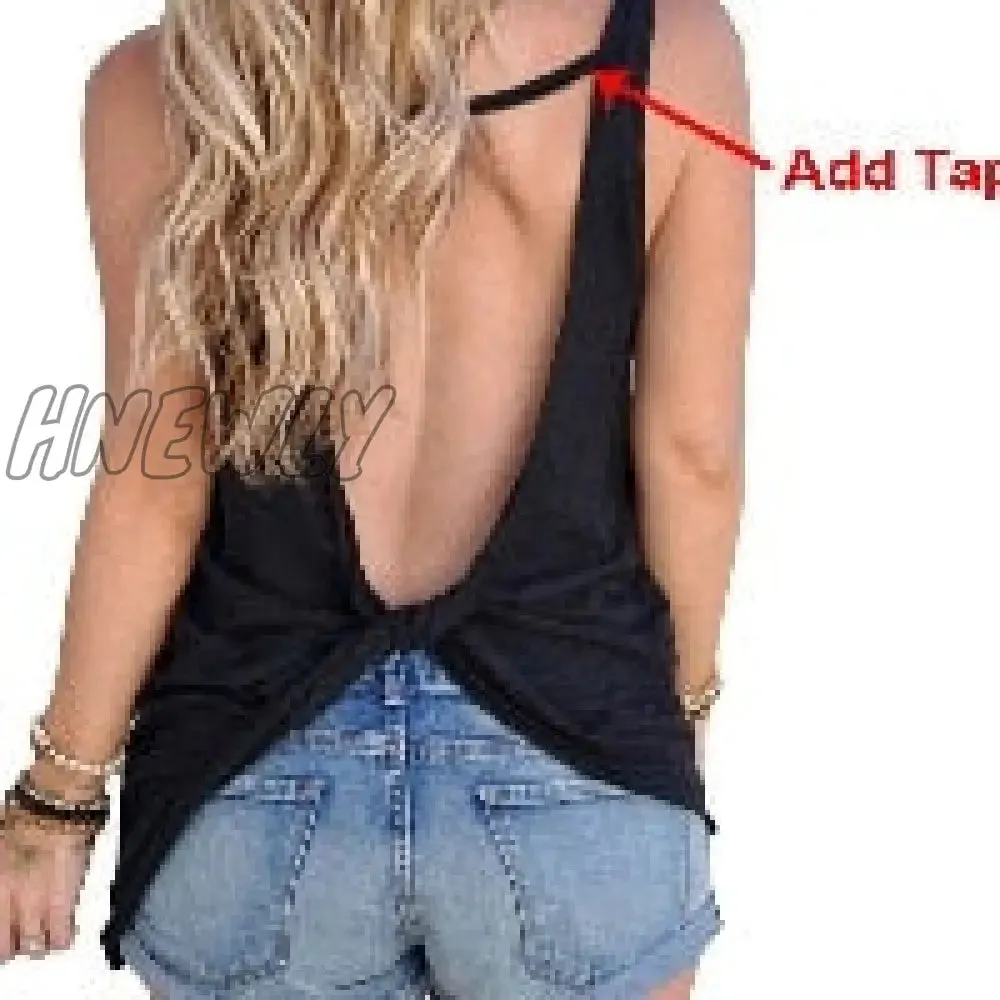 Hnewly Women Sexy Sleeveless Vest Women Sexy Sleeveless Backless Vest Sexy Tops Open Back Knotted Crop A Line shirt