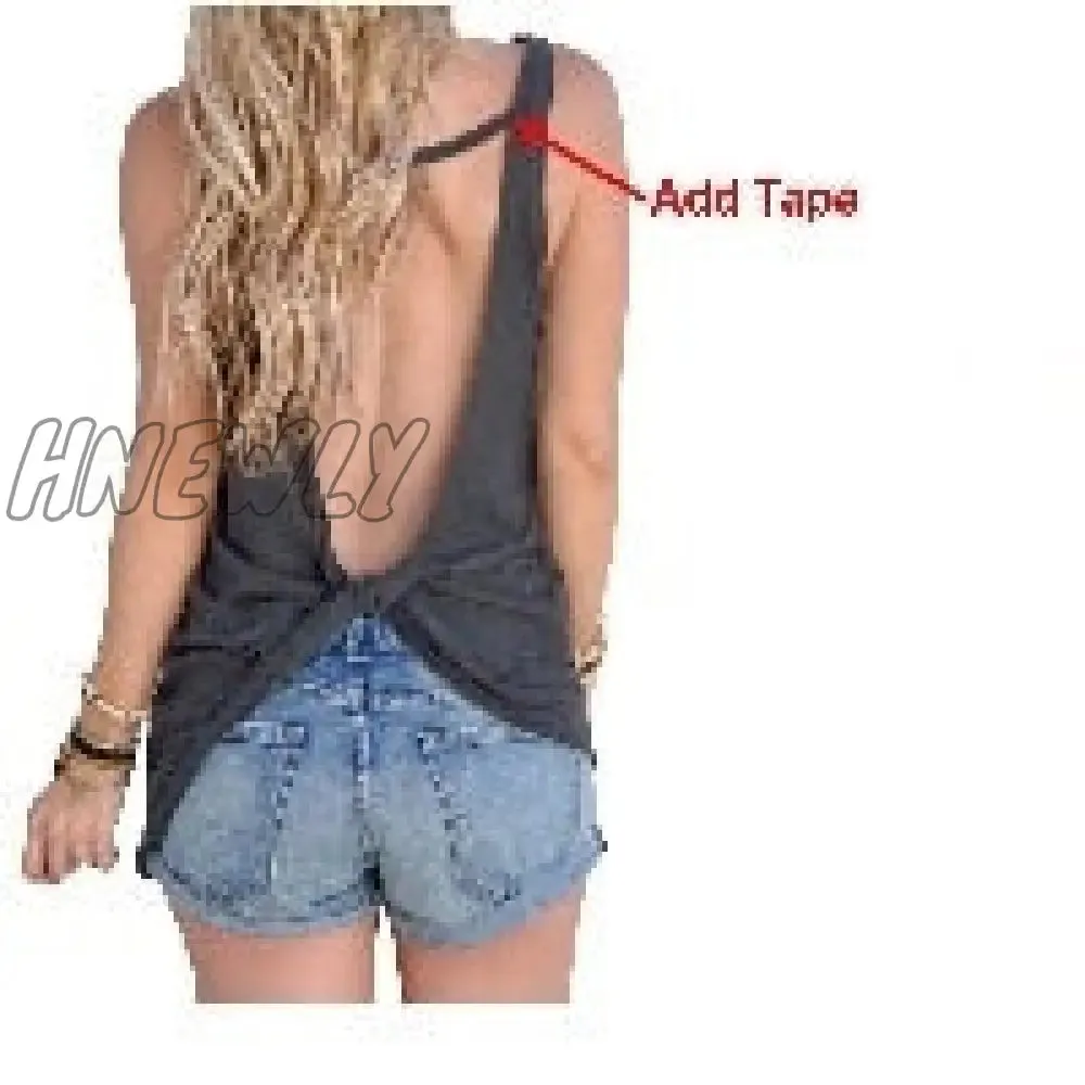 Hnewly Women Sexy Sleeveless Vest Women Sexy Sleeveless Backless Vest Sexy Tops Open Back Knotted Crop A Line shirt