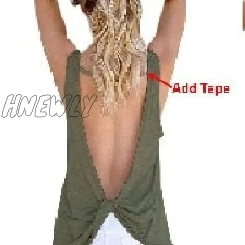 Hnewly Women Sexy Sleeveless Vest Women Sexy Sleeveless Backless Vest Sexy Tops Open Back Knotted Crop A Line shirt
