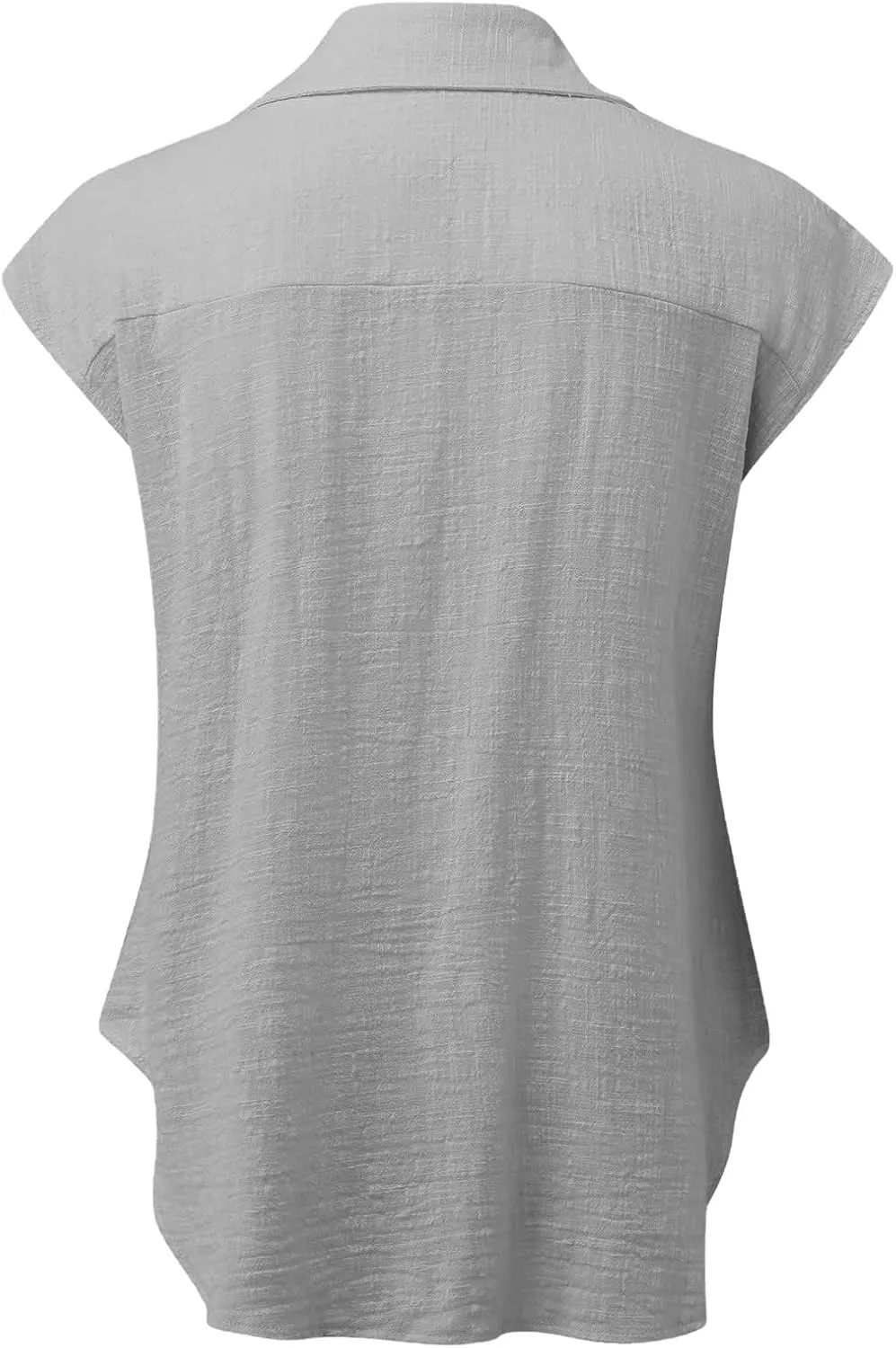 LRMQS Linen Shirts for Women Summer 2024 Button Down Lapel Cap Sleeve Shirt Tops Casual Beach Trendy Cotton Gauze Clothing