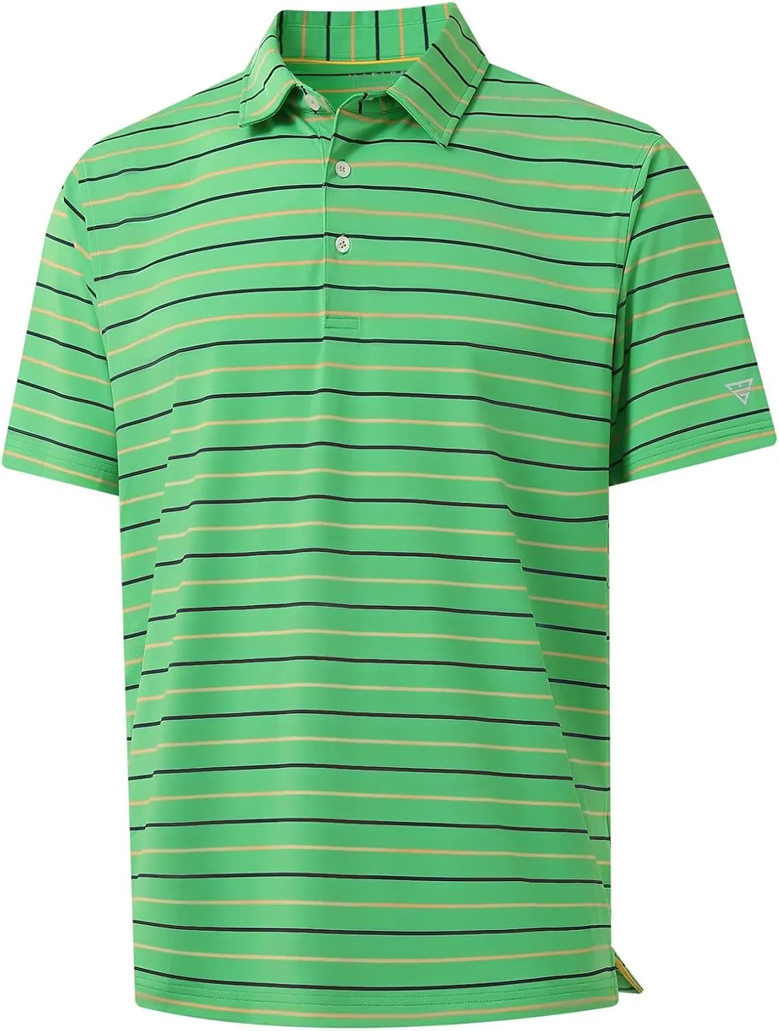 M MAELREG Golf Shirts for Men Short Sleeve Dry Fit Striped Performance Lightweight Moisture Wicking Collared Casual Golf Polo
