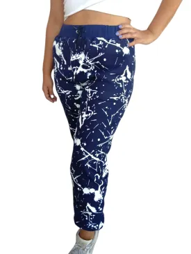 Melton Women Pants - Blue x White