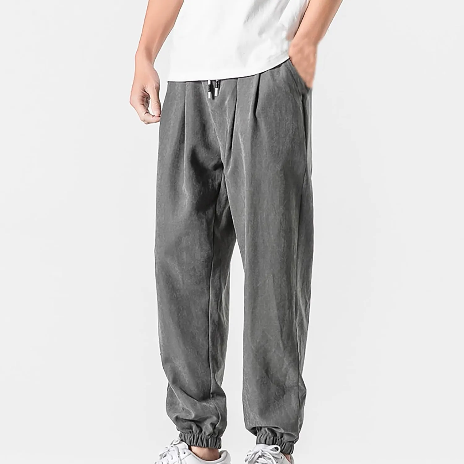 Mens Baggy Sweatpants Casual Relaxed Fit Baggy Pants Elastic Waist Drawstring Big and Tall Joggers Cargo Hiking Pants