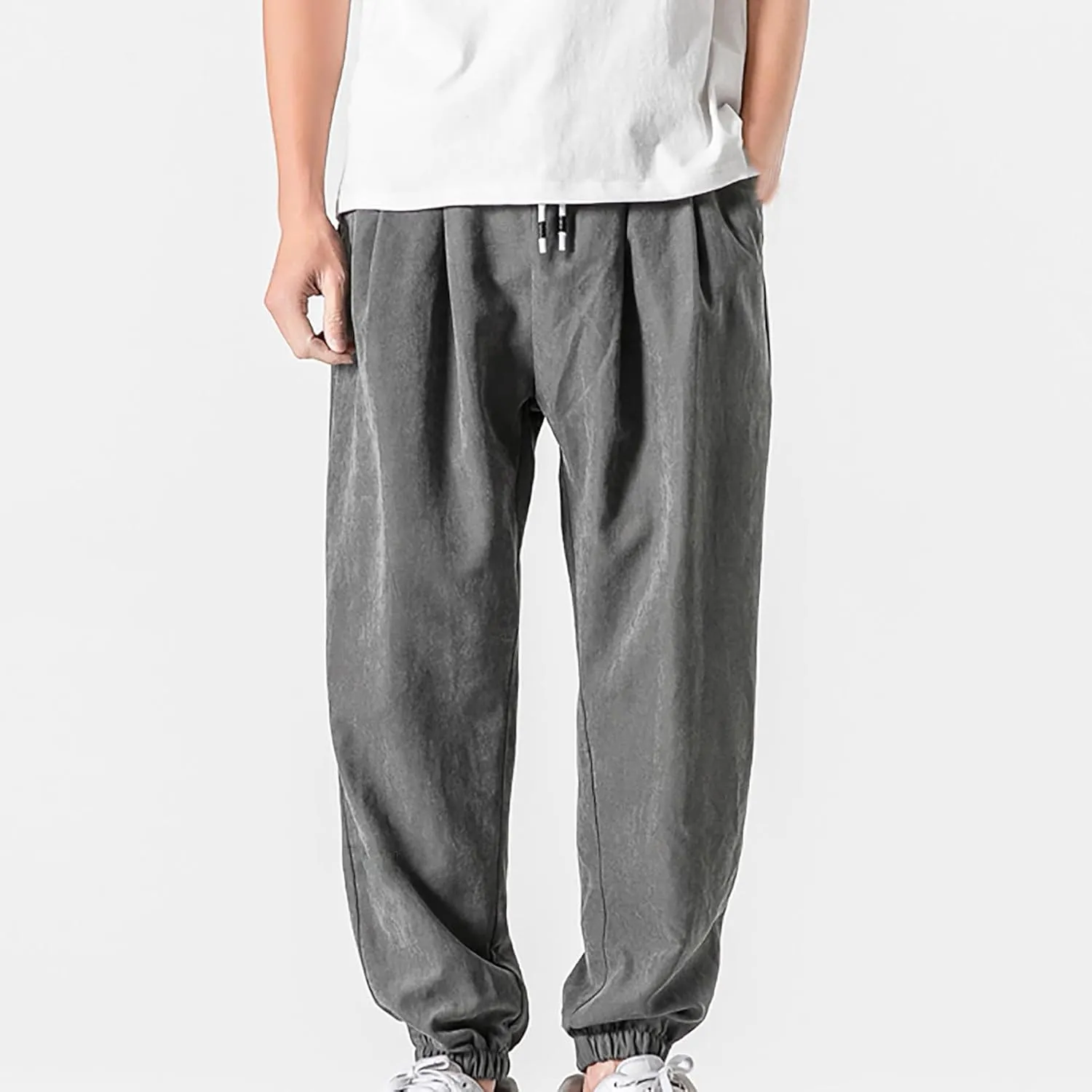 Mens Baggy Sweatpants Casual Relaxed Fit Baggy Pants Elastic Waist Drawstring Big and Tall Joggers Cargo Hiking Pants