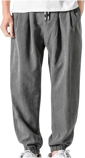 Mens Baggy Sweatpants Casual Relaxed Fit Baggy Pants Elastic Waist Drawstring Big and Tall Joggers Cargo Hiking Pants