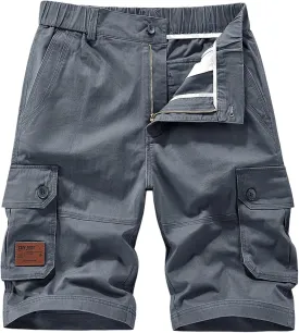 Men's Cargo Shorts Stretch Elastic Waist Ripstop with Packets Work Hiking Workout Casual Shorts Outdoor Summer Clothes