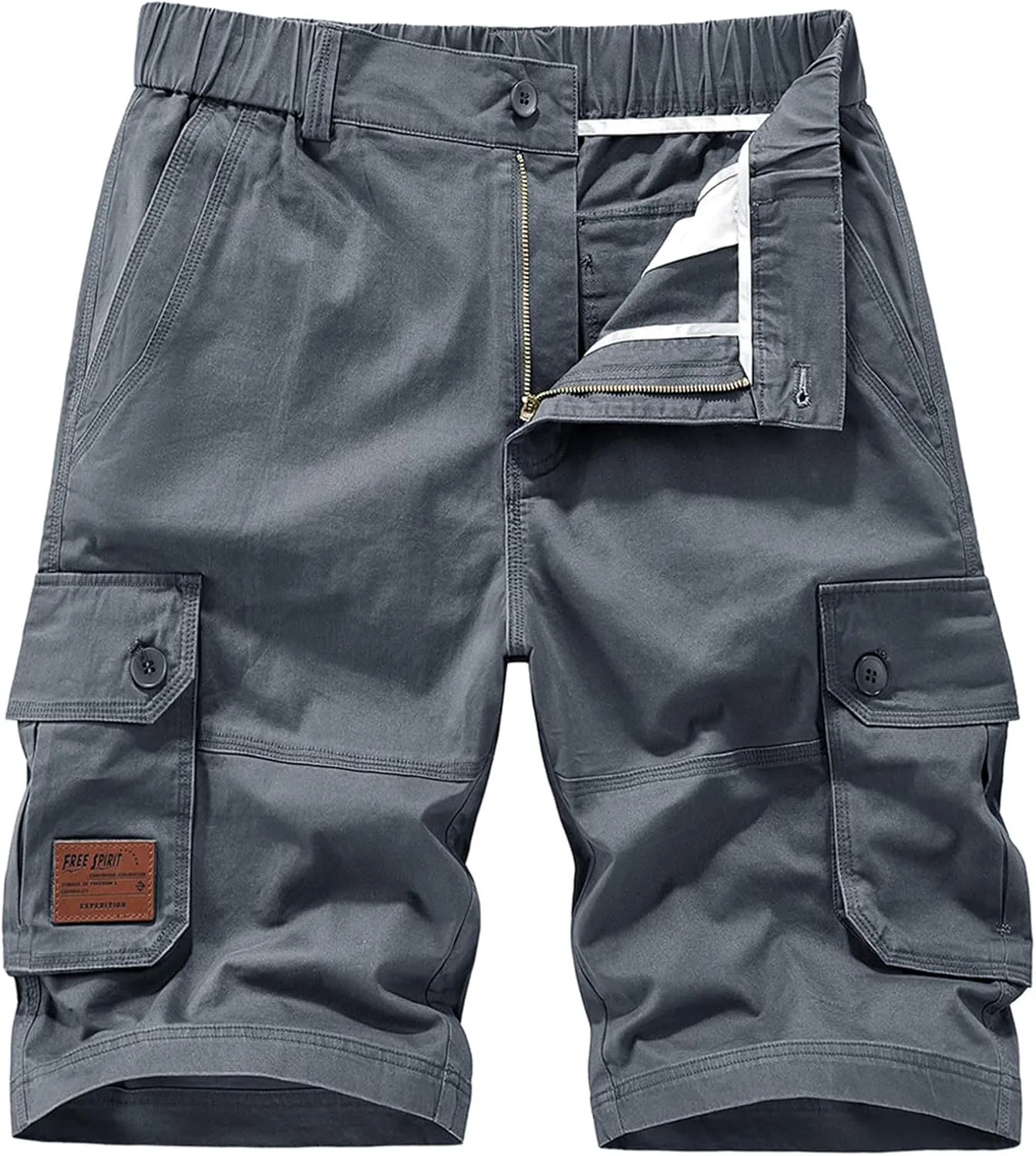 Men's Cargo Shorts Stretch Elastic Waist Ripstop with Packets Work Hiking Workout Casual Shorts Outdoor Summer Clothes