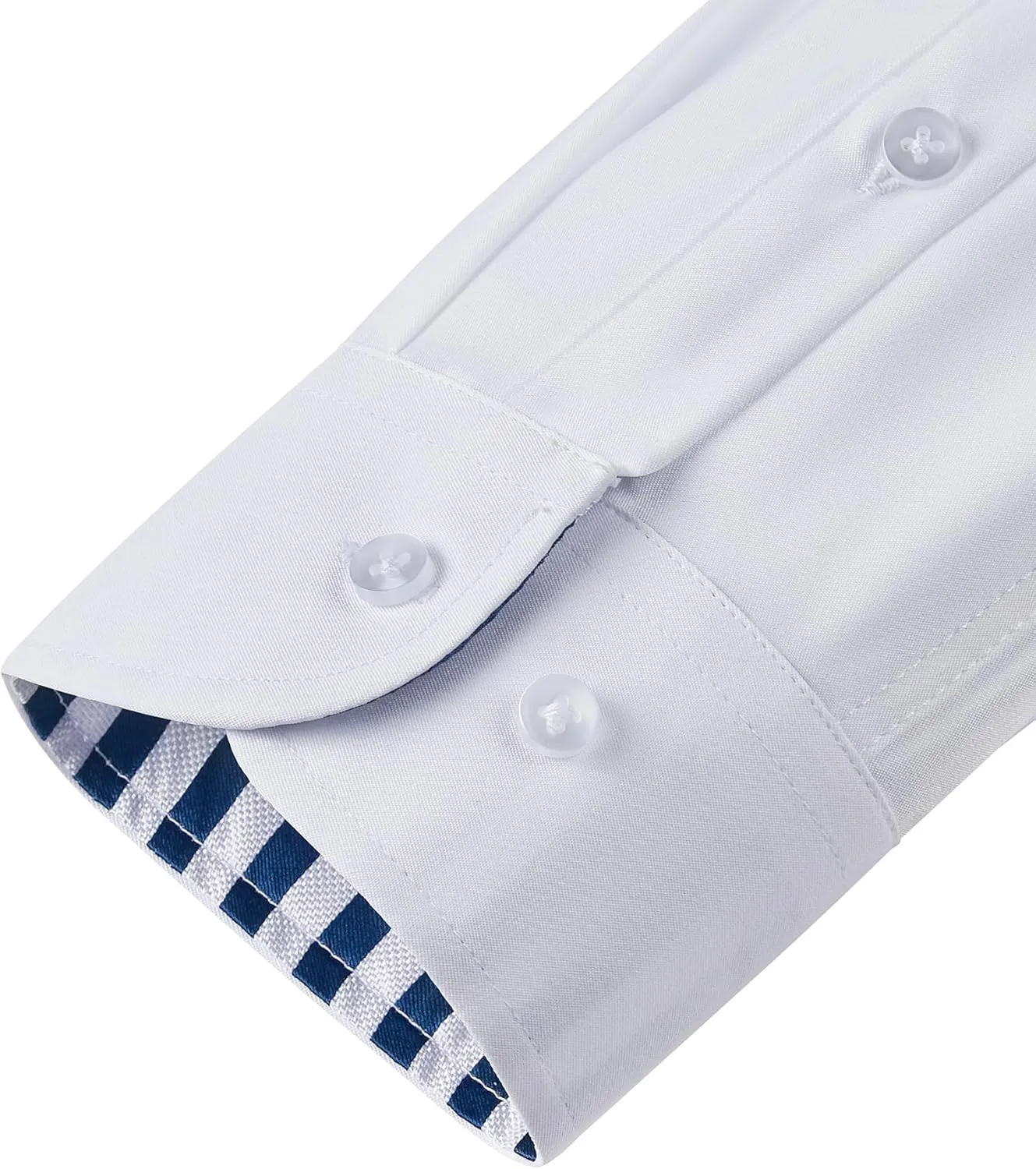 Mens Dress Shirts Long Sleeve Dress Shirts for Men Inner Contrast Button Down Casual Shirts for Men Big and Tall