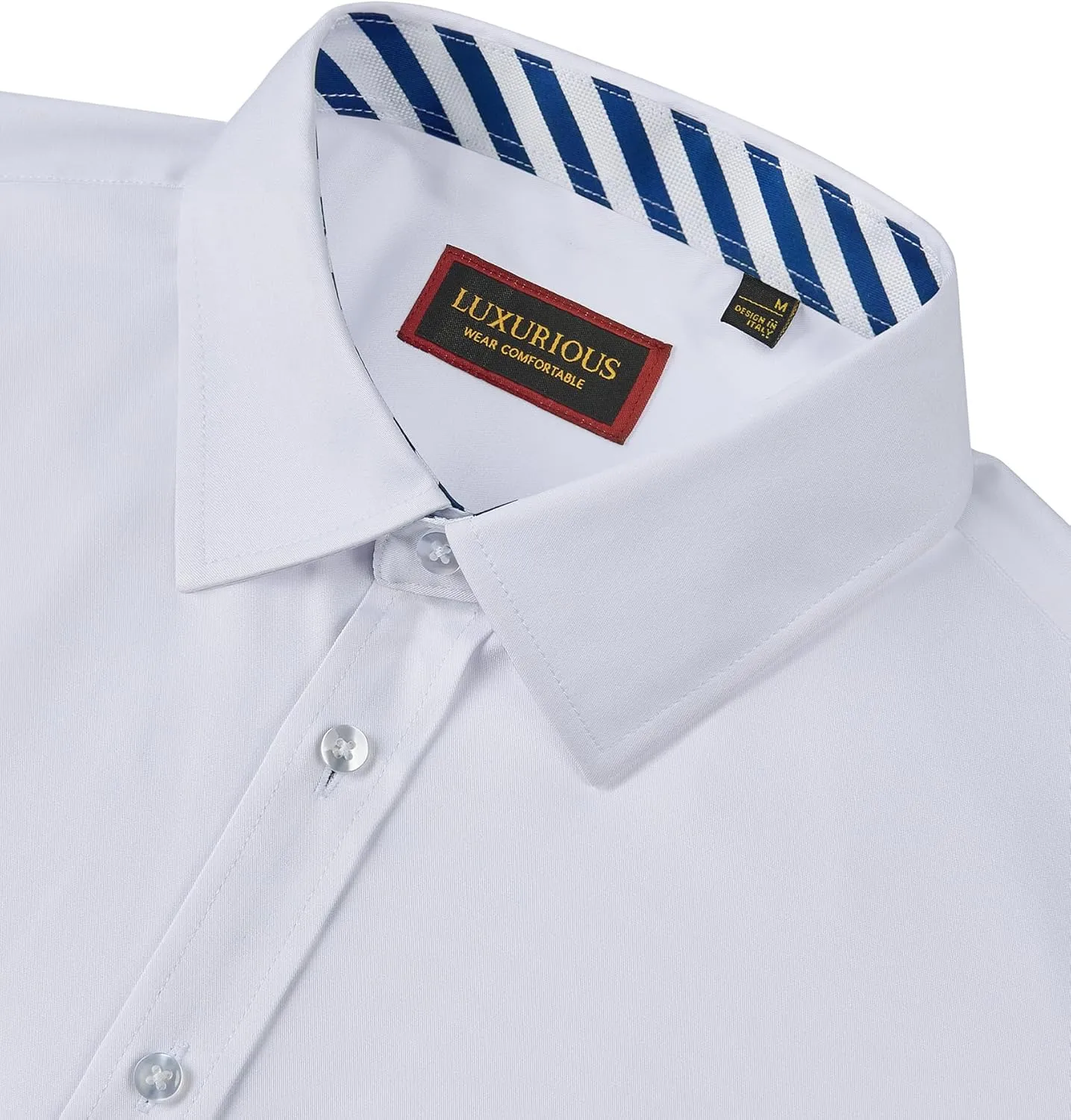 Mens Dress Shirts Long Sleeve Dress Shirts for Men Inner Contrast Button Down Casual Shirts for Men Big and Tall