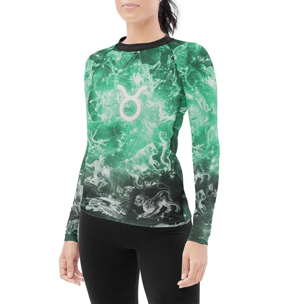 Personalized Zodiac Taurus Women's Long Sleeve Rash Guard