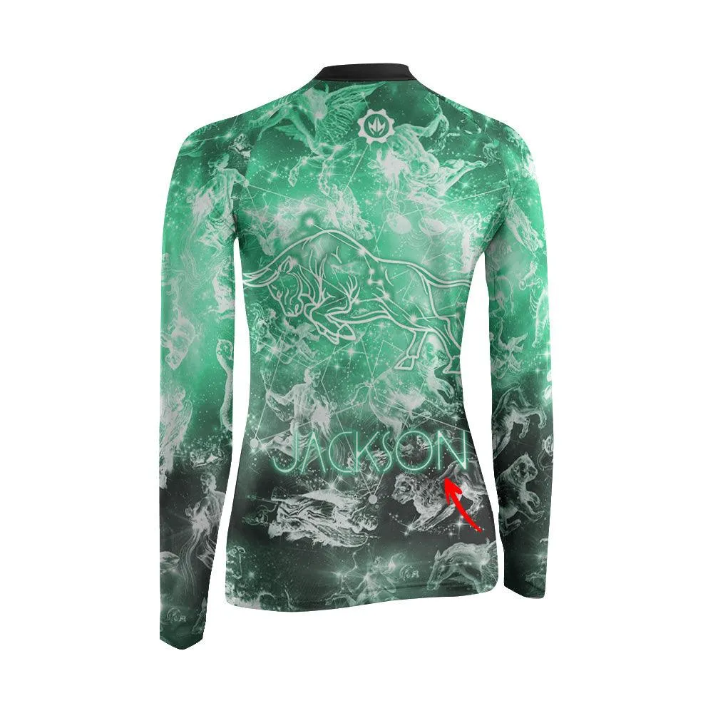 Personalized Zodiac Taurus Women's Long Sleeve Rash Guard
