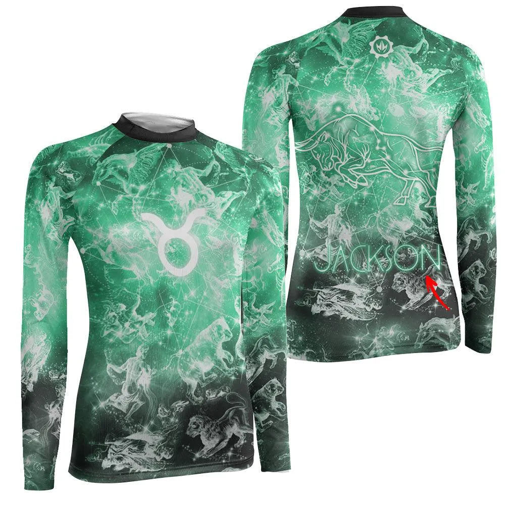 Personalized Zodiac Taurus Women's Long Sleeve Rash Guard