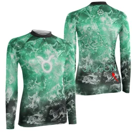 Personalized Zodiac Taurus Women's Long Sleeve Rash Guard