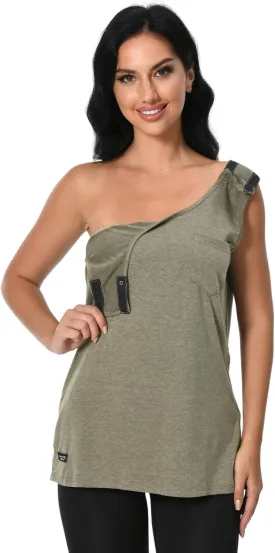 Post Surgery Shirts Shoulder Arm Broken Breast Recovery Tank Tops Clothing Snap Open Sleeveless Shirt Unisex Size