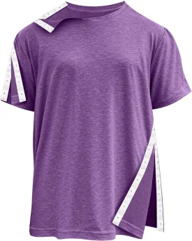 Shoulder Recovery Shirts Unisex-Post Shoulder of Short Sleeves with Hidden Snap Buttons on Sides