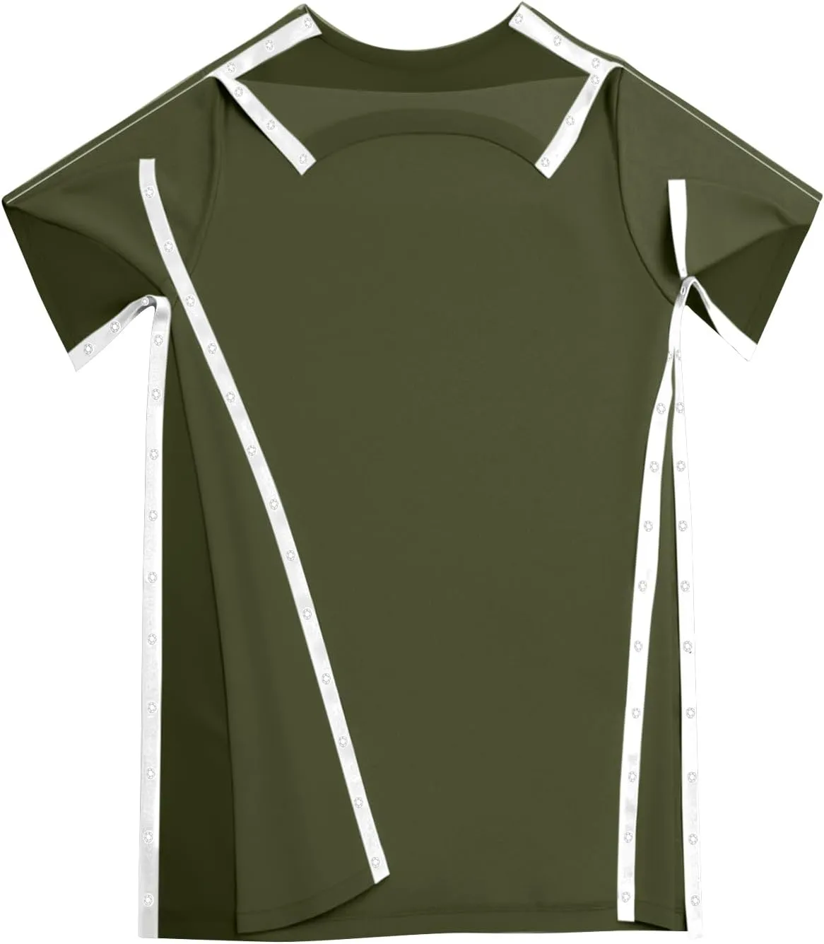 Shoulder Recovery Shirts Unisex-Post Shoulder of Short Sleeves with Hidden Snap Buttons on Sides