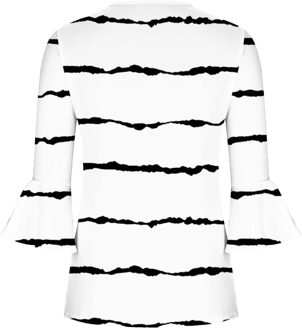 SMIDOW Women 3/4 Sleeve Graphic Tunic Tops Trendy 2024 Summer Casual v Neck Empire Waist t-Shirt Blouse