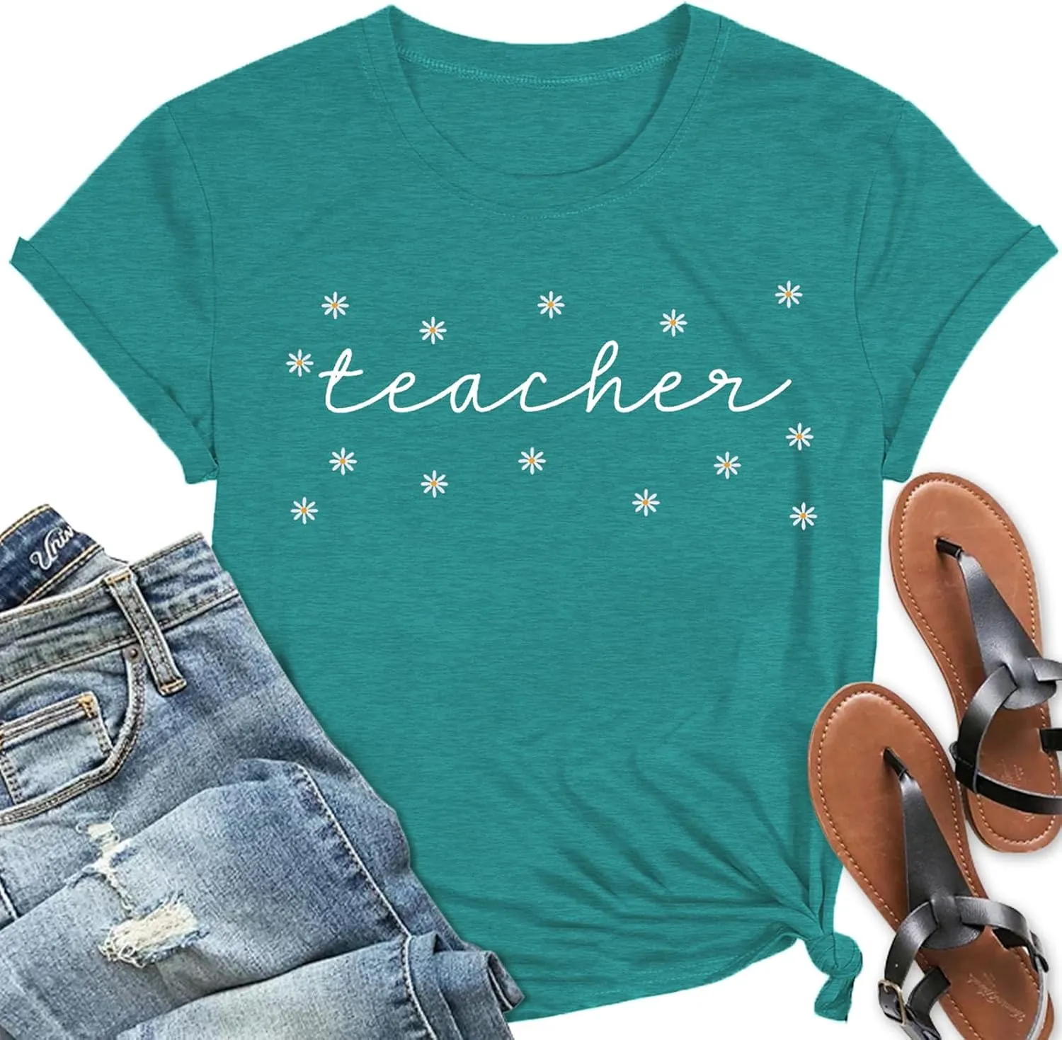Teacher Shirts for Women Teacher Appreciation Tshirts Flower Graphic Tees for Women
