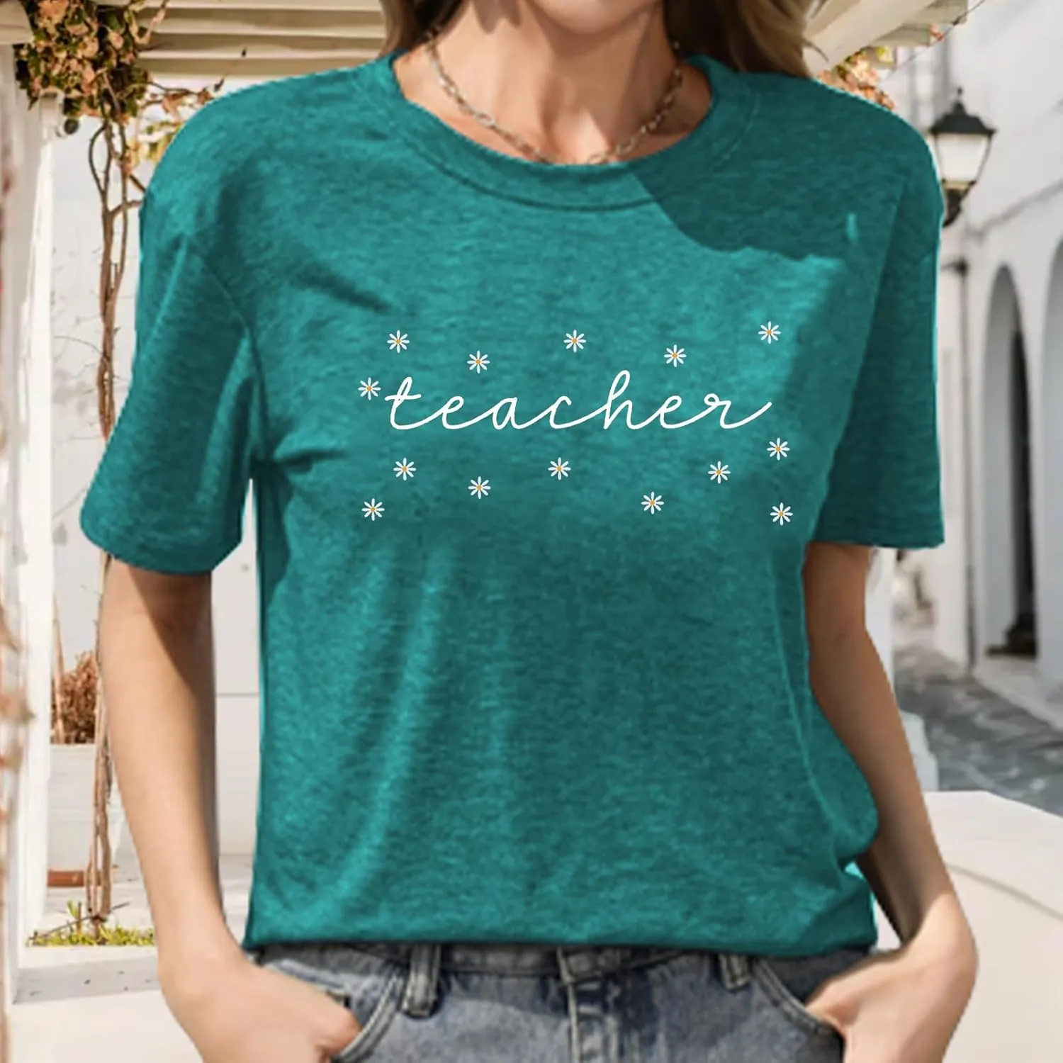 Teacher Shirts for Women Teacher Appreciation Tshirts Flower Graphic Tees for Women