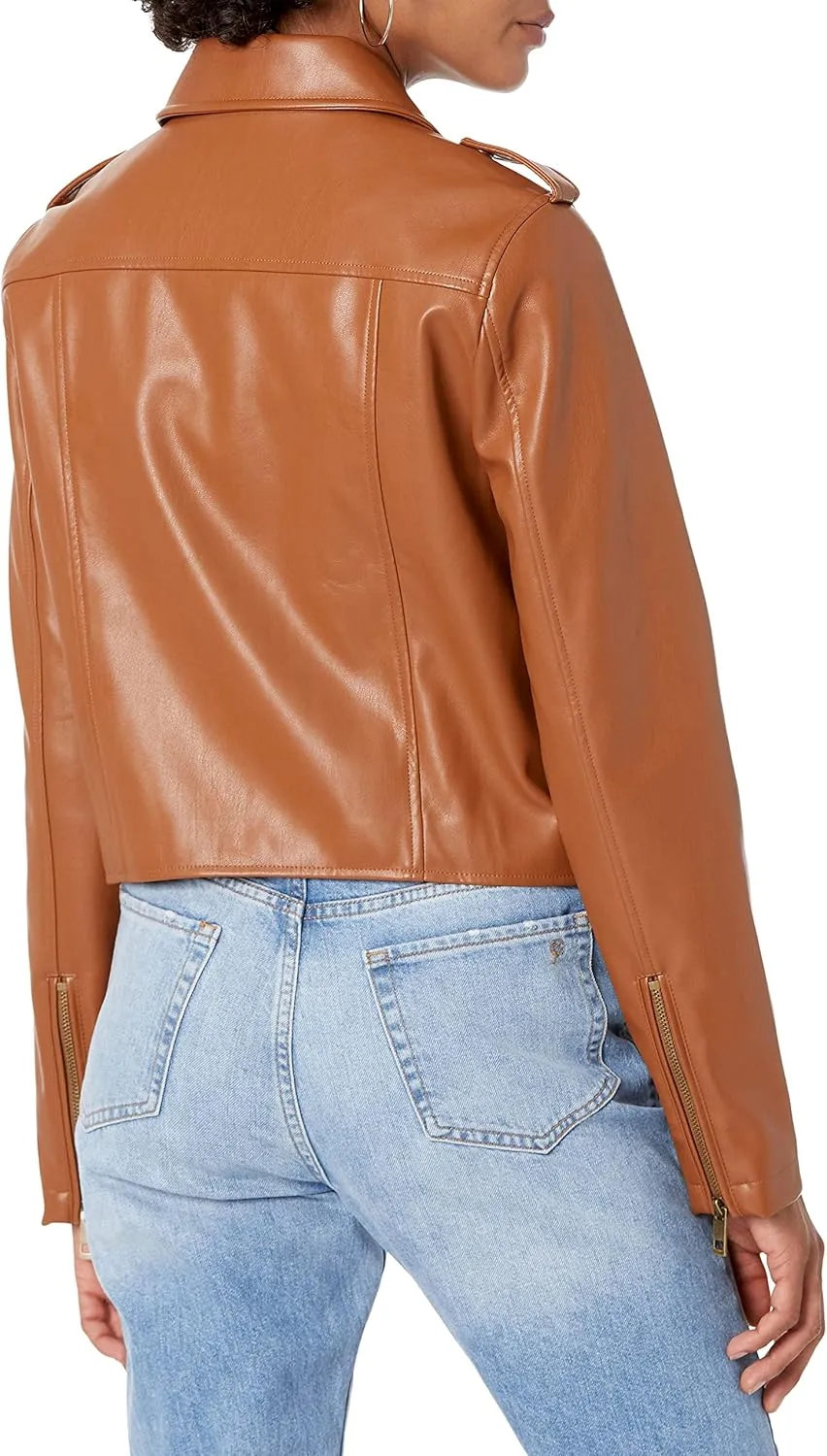 The Drop Women's Heather Faux Leather Moto Jacket