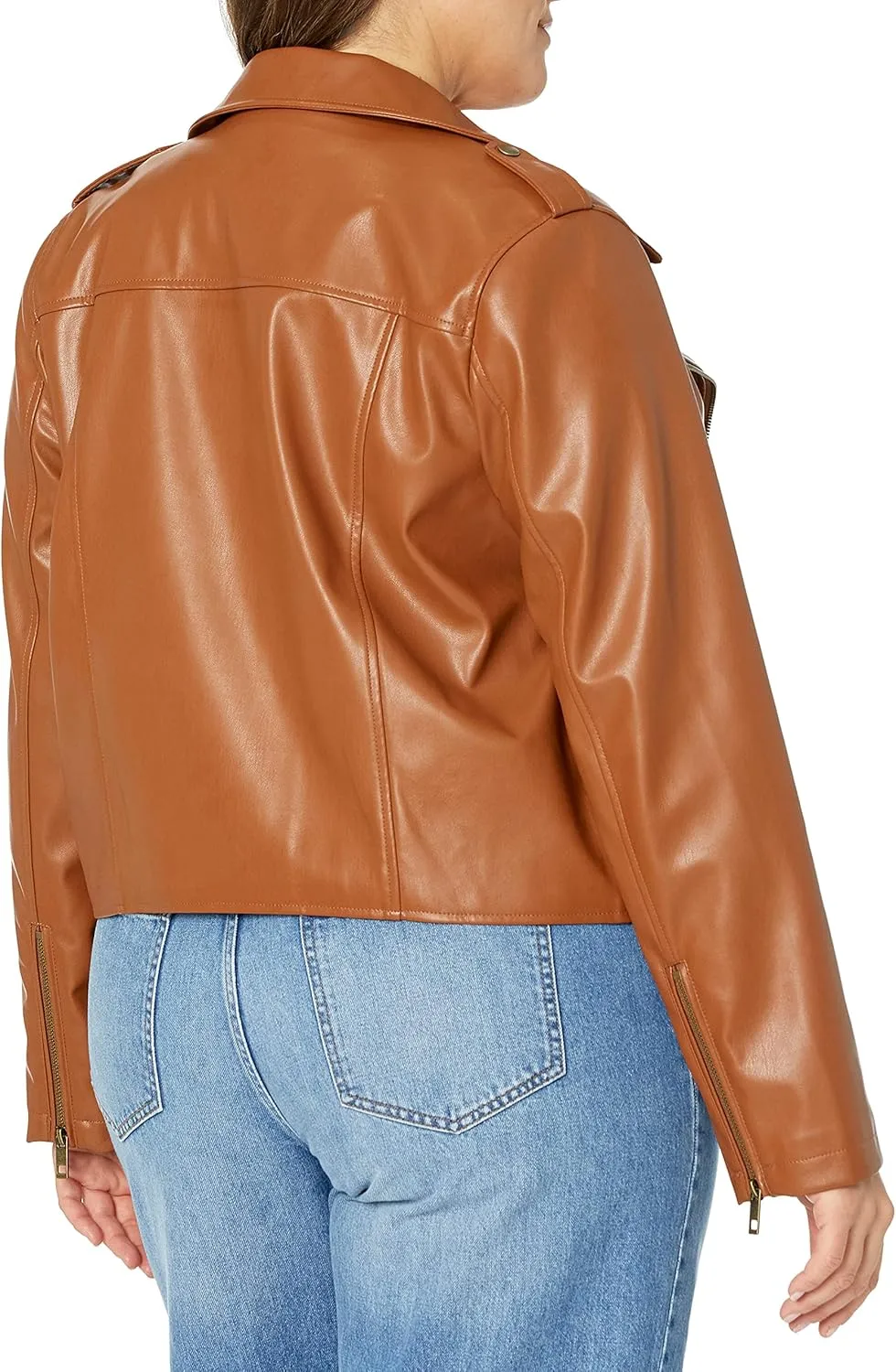 The Drop Women's Heather Faux Leather Moto Jacket