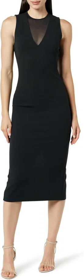 The Drop Women's Joce Mesh V-Neck Midi Dress