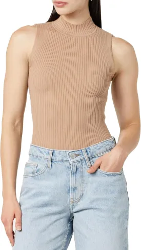 The Drop Women's Karolina Sleeveless Ribbed Mock-Neck Sweater
