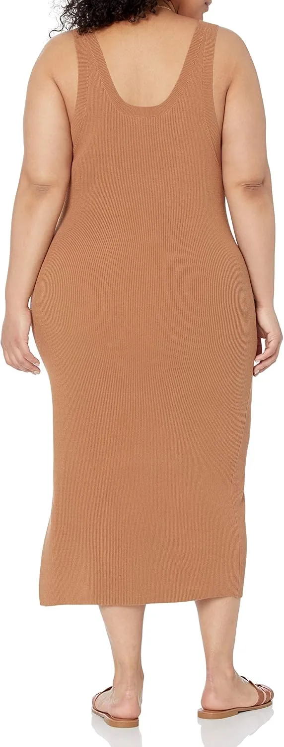 The Drop Women's Yasmin Rib Midi Sweater Tank Dress