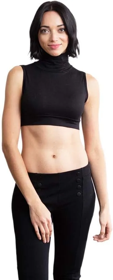Women Tank Top Turtleneck Layering HALFTEE Crop Tee Undershirt for Women & Teens XS-3X