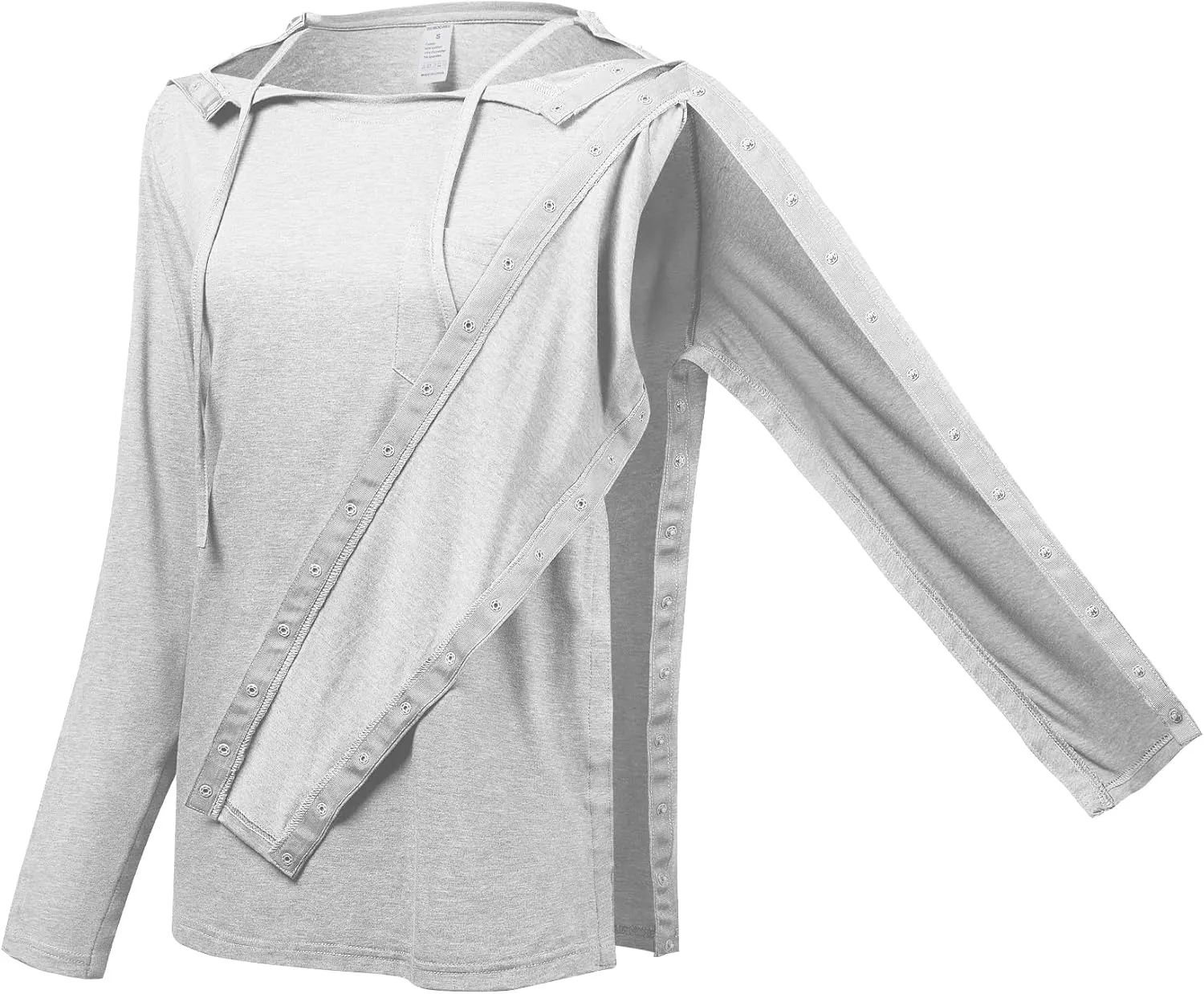 Women's Post Shoulder Surgery Shirts Long Sleeve, Tear Away Adaptive Clothes After Rotator Cuff Chemo Port T Shirt Tops