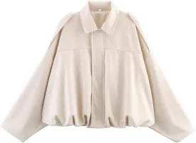 Womens Suede Zipperd Bomber Jacket Lapel Long Sleeve Motorcycle Cropped Coat Y2k Going Out Jackets Outerwear